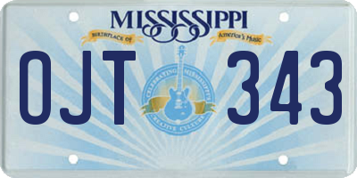 MS license plate OJT343