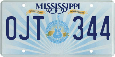 MS license plate OJT344