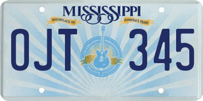 MS license plate OJT345