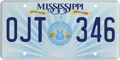 MS license plate OJT346
