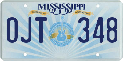 MS license plate OJT348