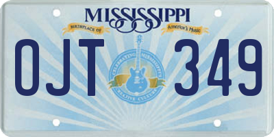 MS license plate OJT349