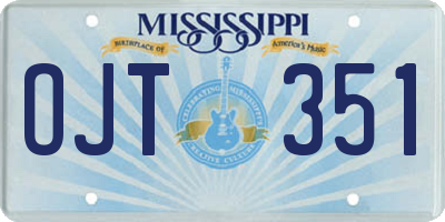 MS license plate OJT351