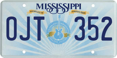 MS license plate OJT352