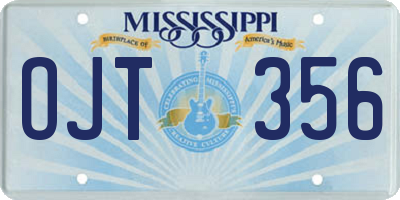 MS license plate OJT356