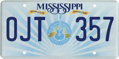 MS license plate OJT357