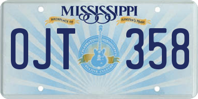 MS license plate OJT358