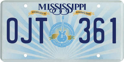 MS license plate OJT361