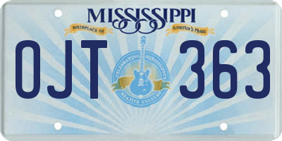 MS license plate OJT363