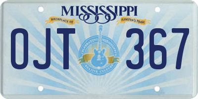 MS license plate OJT367