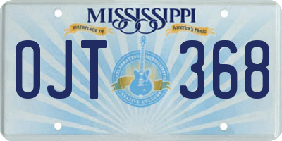 MS license plate OJT368