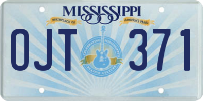 MS license plate OJT371