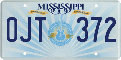 MS license plate OJT372