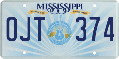 MS license plate OJT374