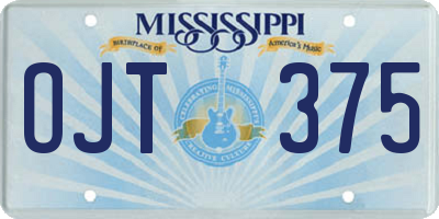MS license plate OJT375