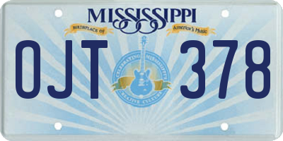 MS license plate OJT378