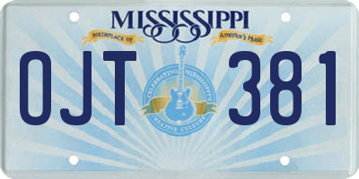 MS license plate OJT381