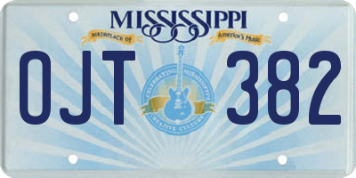 MS license plate OJT382