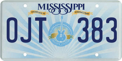 MS license plate OJT383