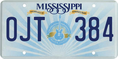 MS license plate OJT384