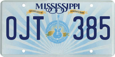 MS license plate OJT385