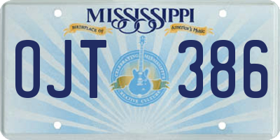 MS license plate OJT386