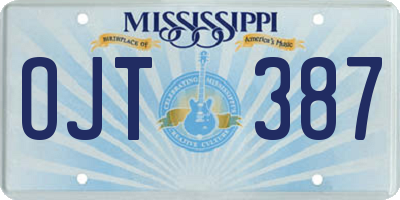 MS license plate OJT387