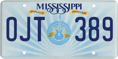 MS license plate OJT389