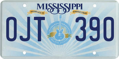 MS license plate OJT390