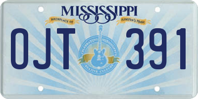 MS license plate OJT391