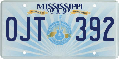 MS license plate OJT392