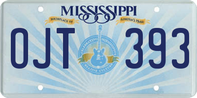 MS license plate OJT393