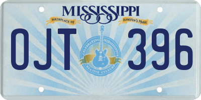 MS license plate OJT396