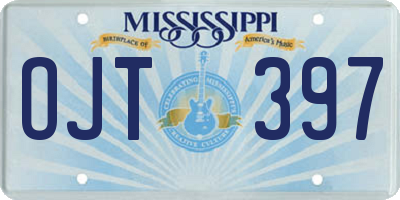 MS license plate OJT397