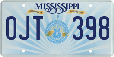 MS license plate OJT398