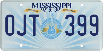 MS license plate OJT399