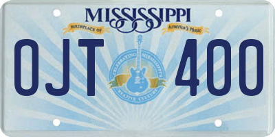 MS license plate OJT400