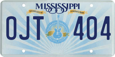 MS license plate OJT404