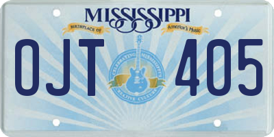 MS license plate OJT405