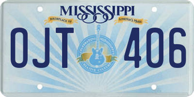 MS license plate OJT406