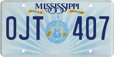 MS license plate OJT407