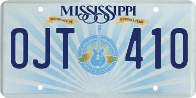 MS license plate OJT410