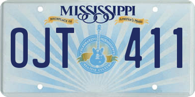 MS license plate OJT411