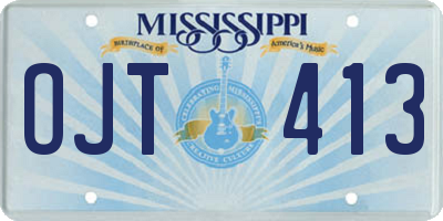 MS license plate OJT413