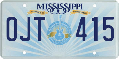 MS license plate OJT415