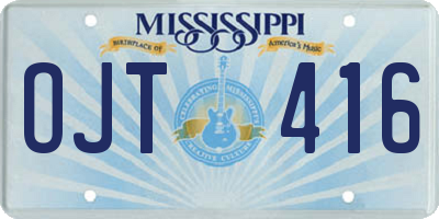MS license plate OJT416