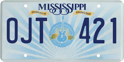 MS license plate OJT421