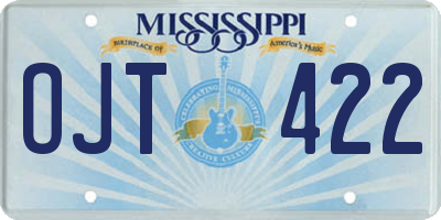 MS license plate OJT422