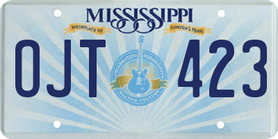 MS license plate OJT423