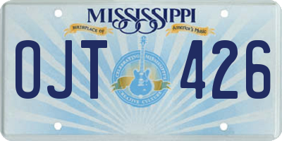 MS license plate OJT426